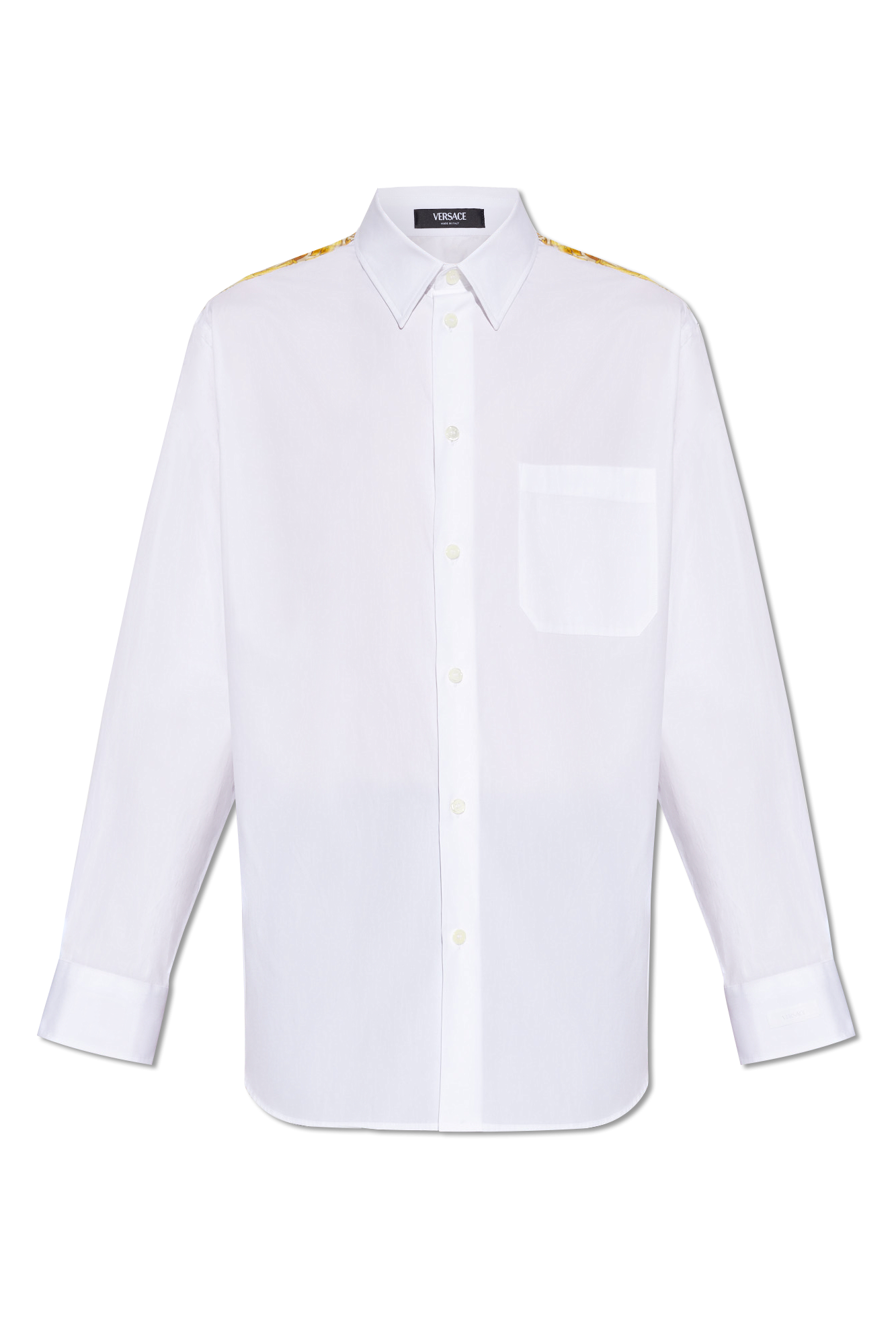 Men's white and hot sale gold versace shirt